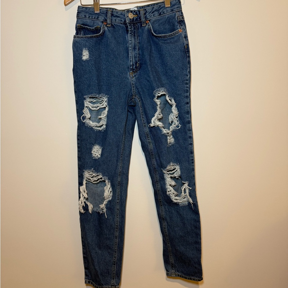 BDG Urban Outfitters Ripped Blue Mom High Rise Jeans